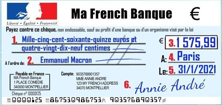 French Bank Account & Writing a French Cheque 101