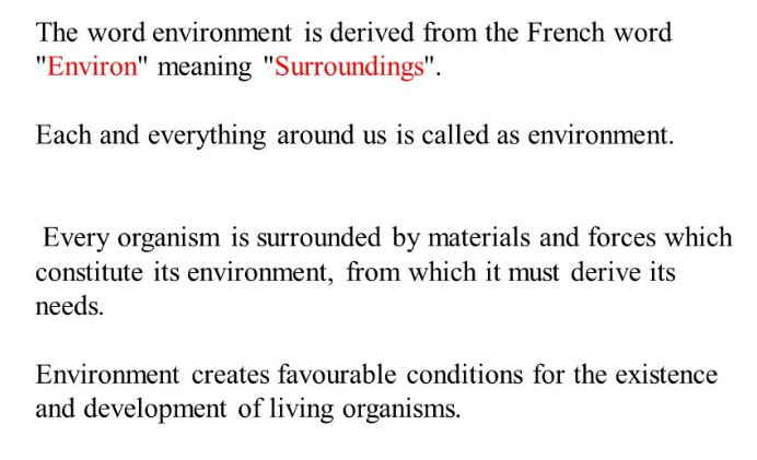 The Word Environment Comes From An Old French Word Meaning