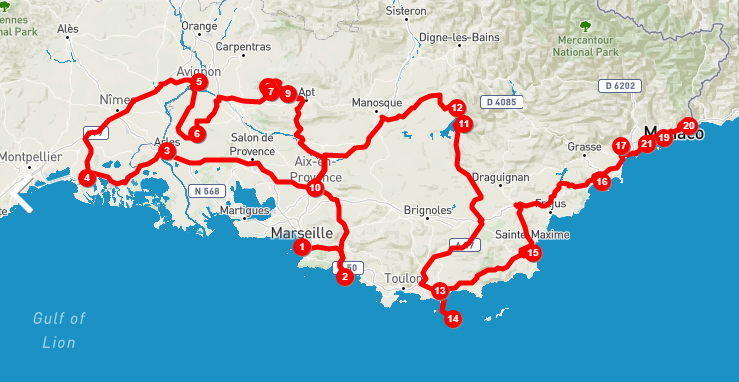 map of south of france Best South Of France 10 7 5 Days Road Trip Map Intentary Ideas