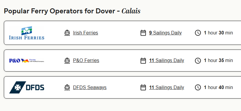 Cheapest Time of Day to Cross Dover to Calais